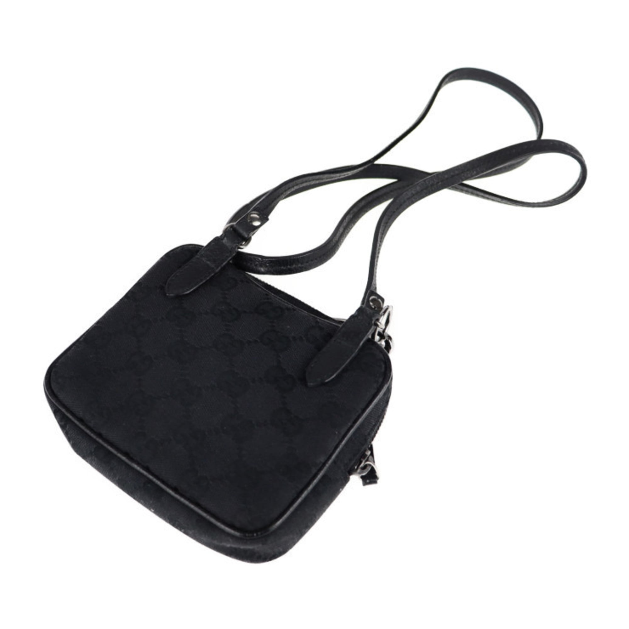 Gucci Gg Canvas Black Gg Canvas Handbag Pochette Shopping Bag Shoulder Bag Tote Bag (Pre-Owned)