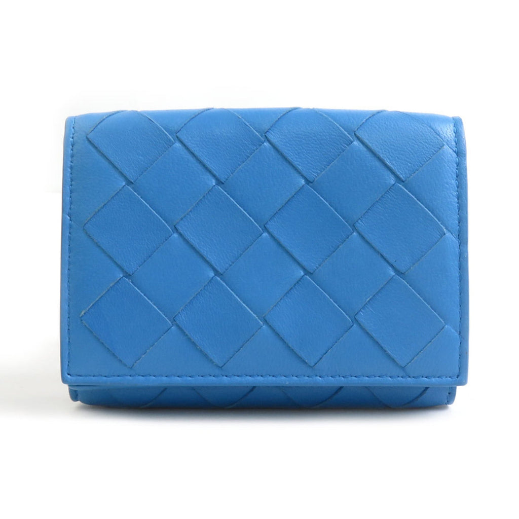 Bottega Veneta Blue Leather Wallet (Tri-Fold)