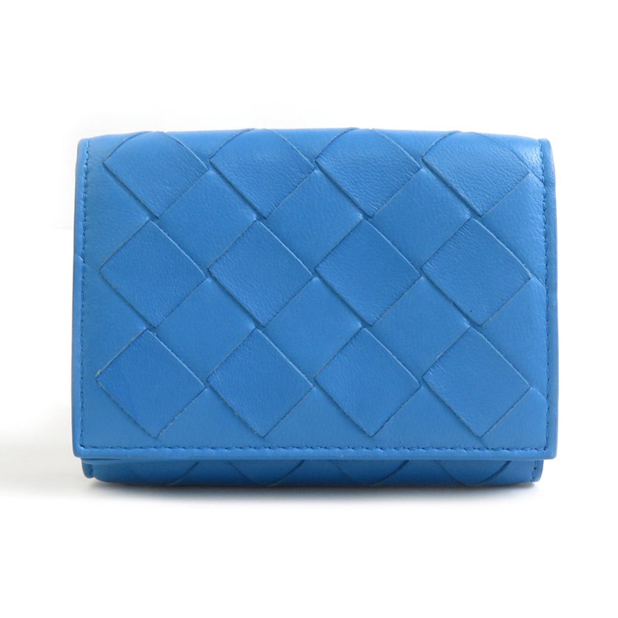 Bottega Veneta Blue Leather Wallet (Tri-Fold)