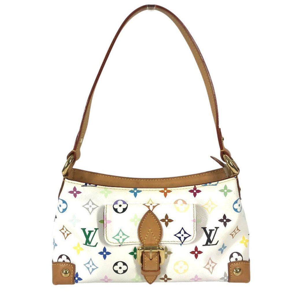 Louis Vuitton Blanc Multi-Color White Yellow Monogram Multicolore Canvas Handbag Shoulder Bag