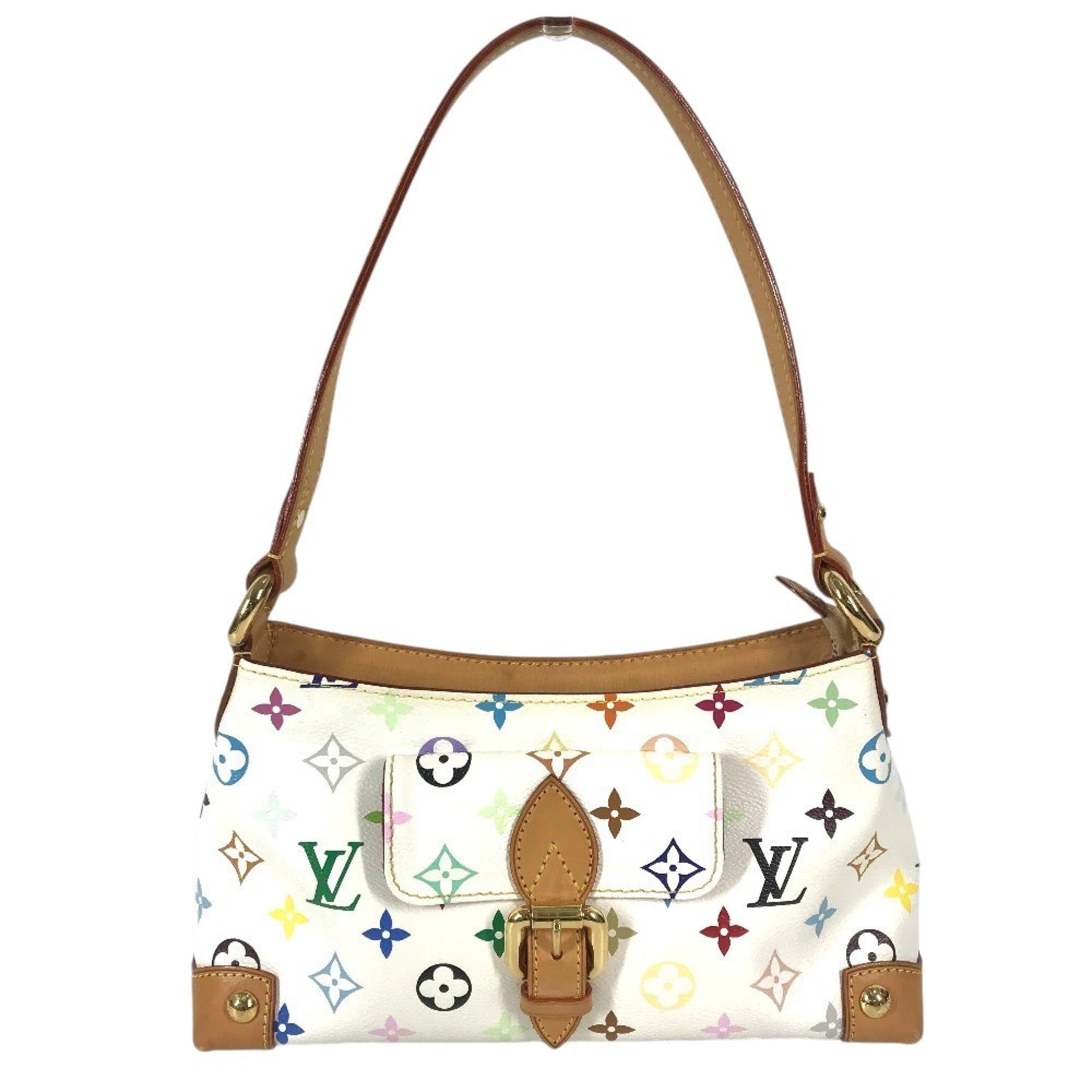 Louis Vuitton Blanc Multi-Color White Yellow Monogram Multicolore Canvas Handbag Shoulder Bag