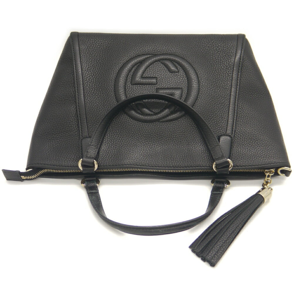 Gucci Black Leather Handbag Shoulder Bag (Pre-Owned)