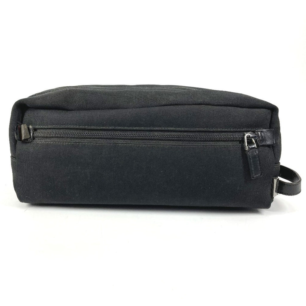 Gucci Black Canvas Leather Clutch Bag Pouch (Pre-Owned)