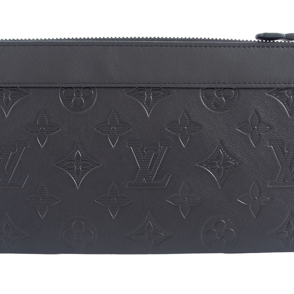 Louis Vuitton Black Monogram Shadow Clutch Bag Pochette