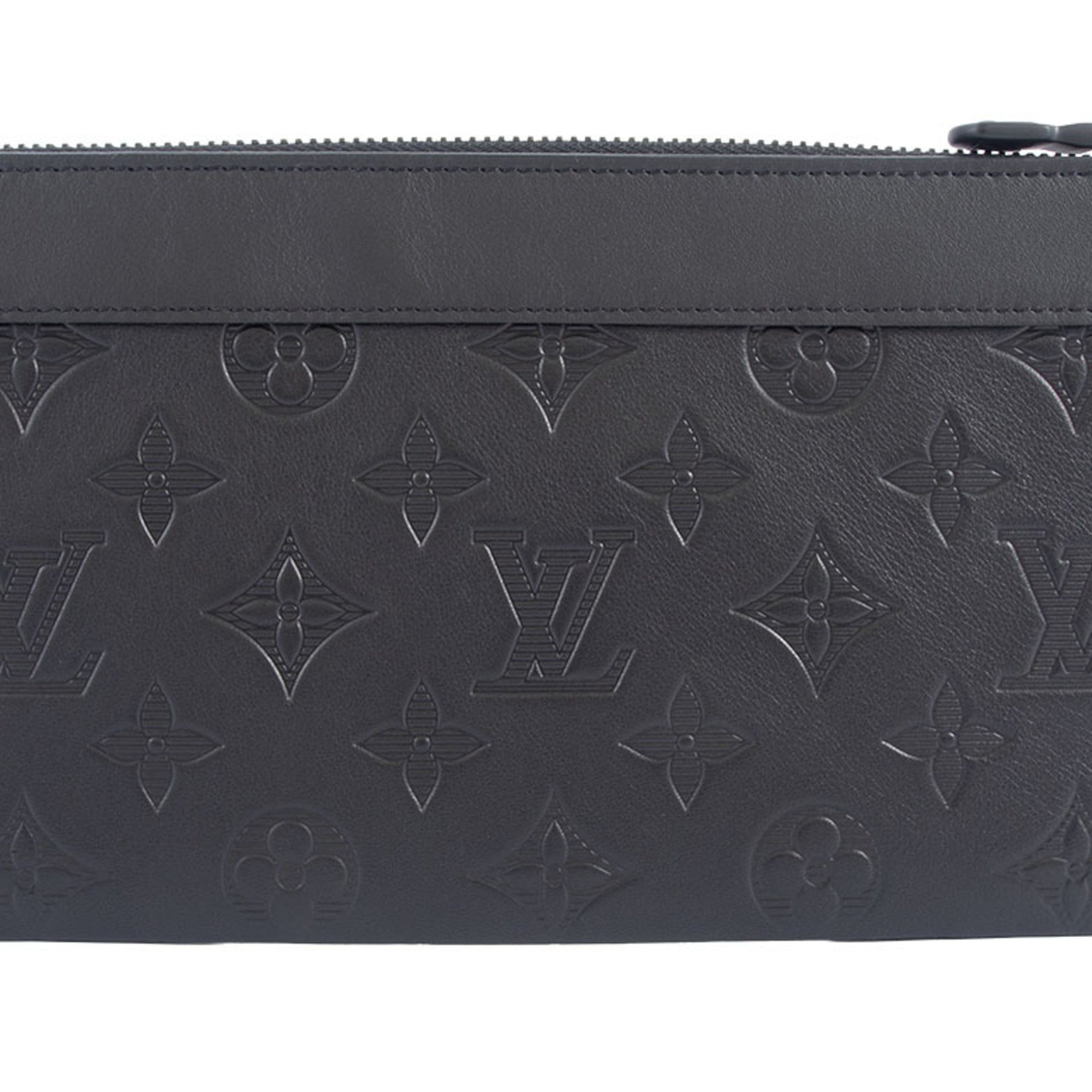 Louis Vuitton Black Monogram Shadow Clutch Bag Pochette