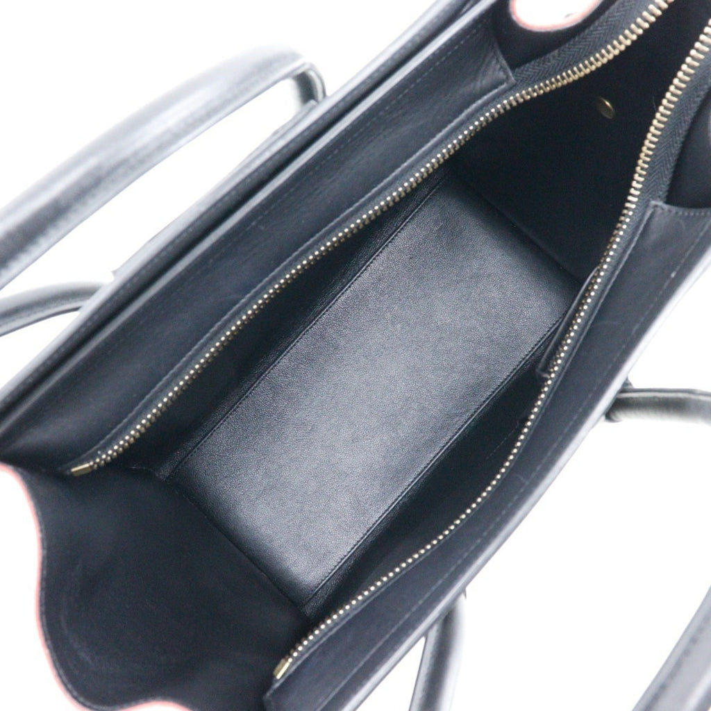Celine Luggage Beige Black Orange Canvas Leather Handbag