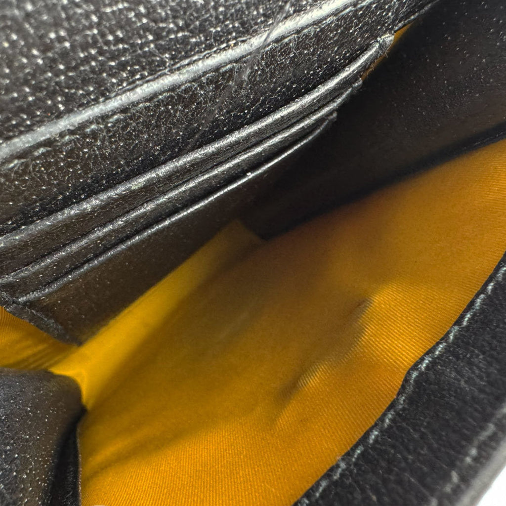 Gucci Black Yellow Nylon Leather Shoulder Bag (Pre-Owned)