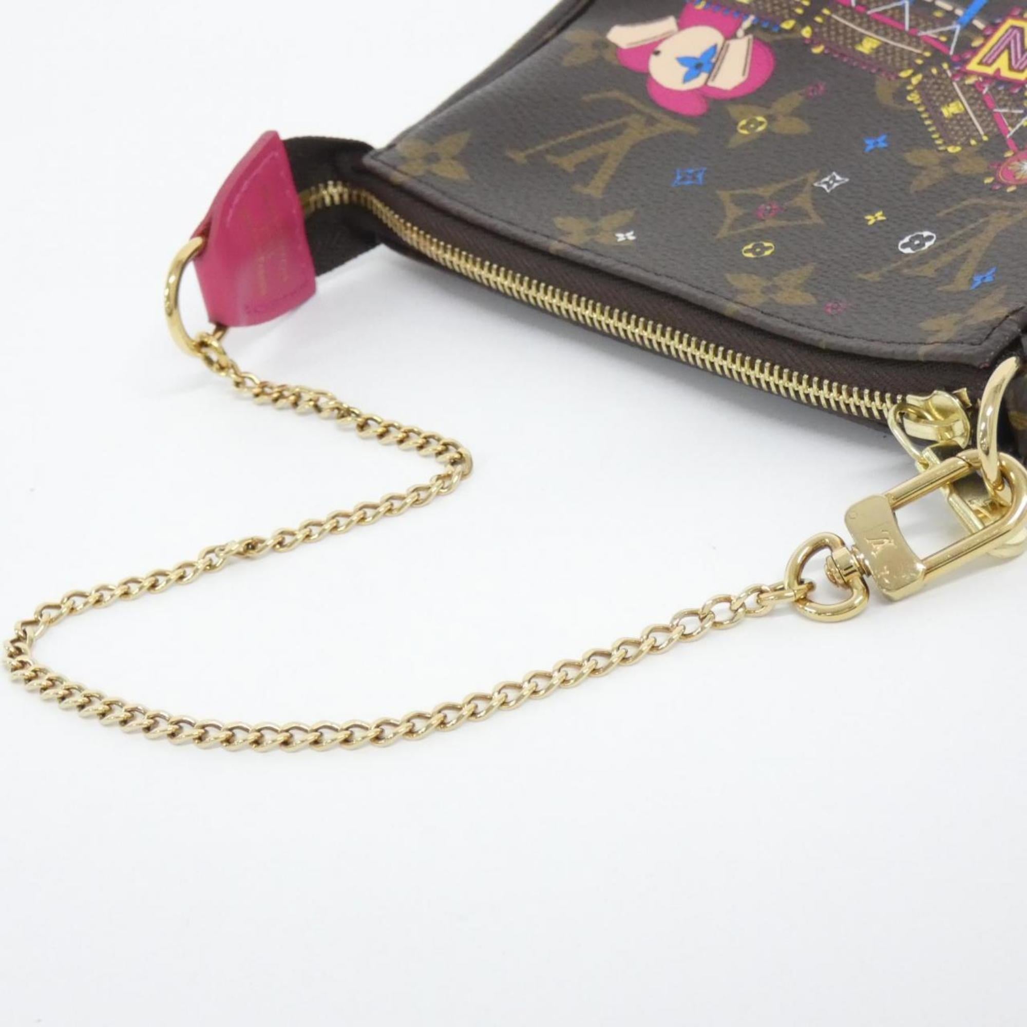 Louis Vuitton Marron Coated Canvas Pochette Pouch
