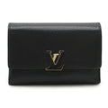 Louis Vuitton Black Galle Hot Pink Noir Leather Wallet (Tri-Fold)