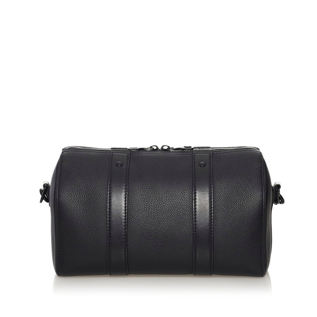 Louis Vuitton Damier Distorted City Keepall Shoulder Bag M57417 Black Grain Leather Men's LOUIS VUITTON