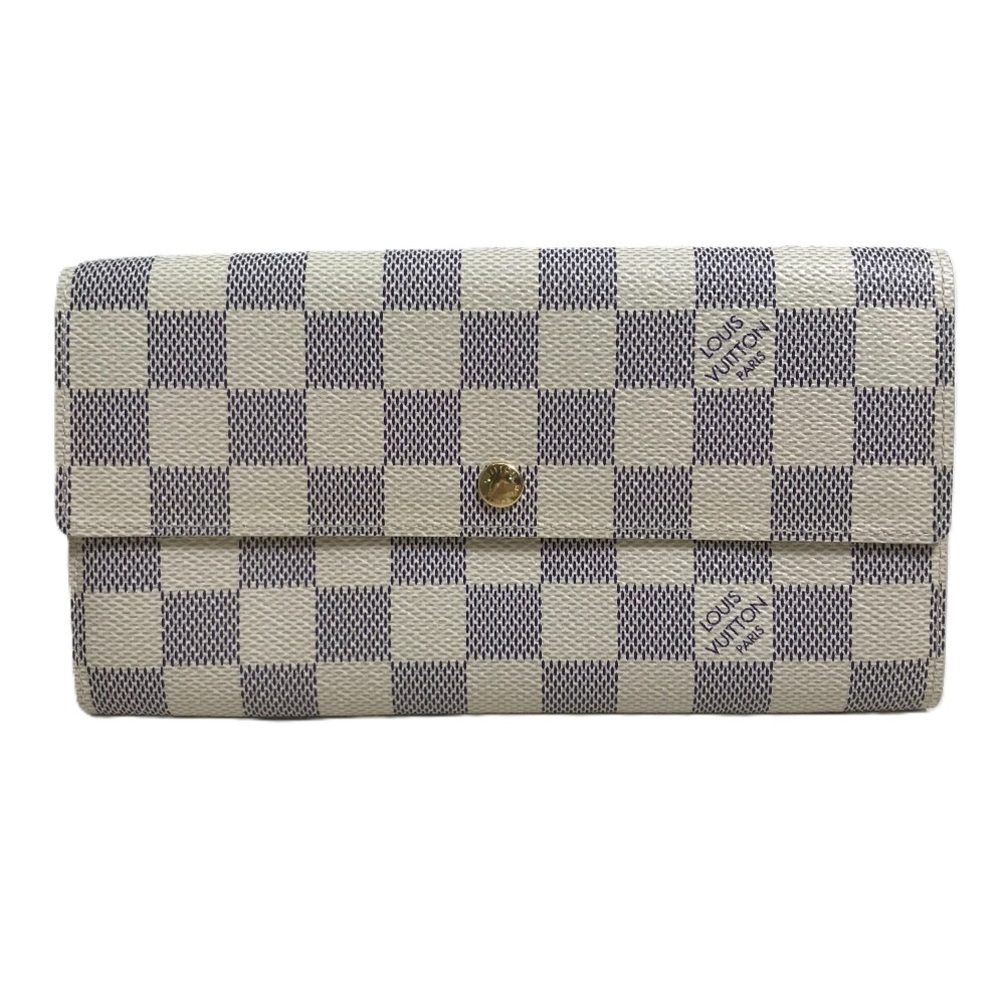 Louis Vuitton Damier Azur Damier Azur White Damier Azur Long Wallet