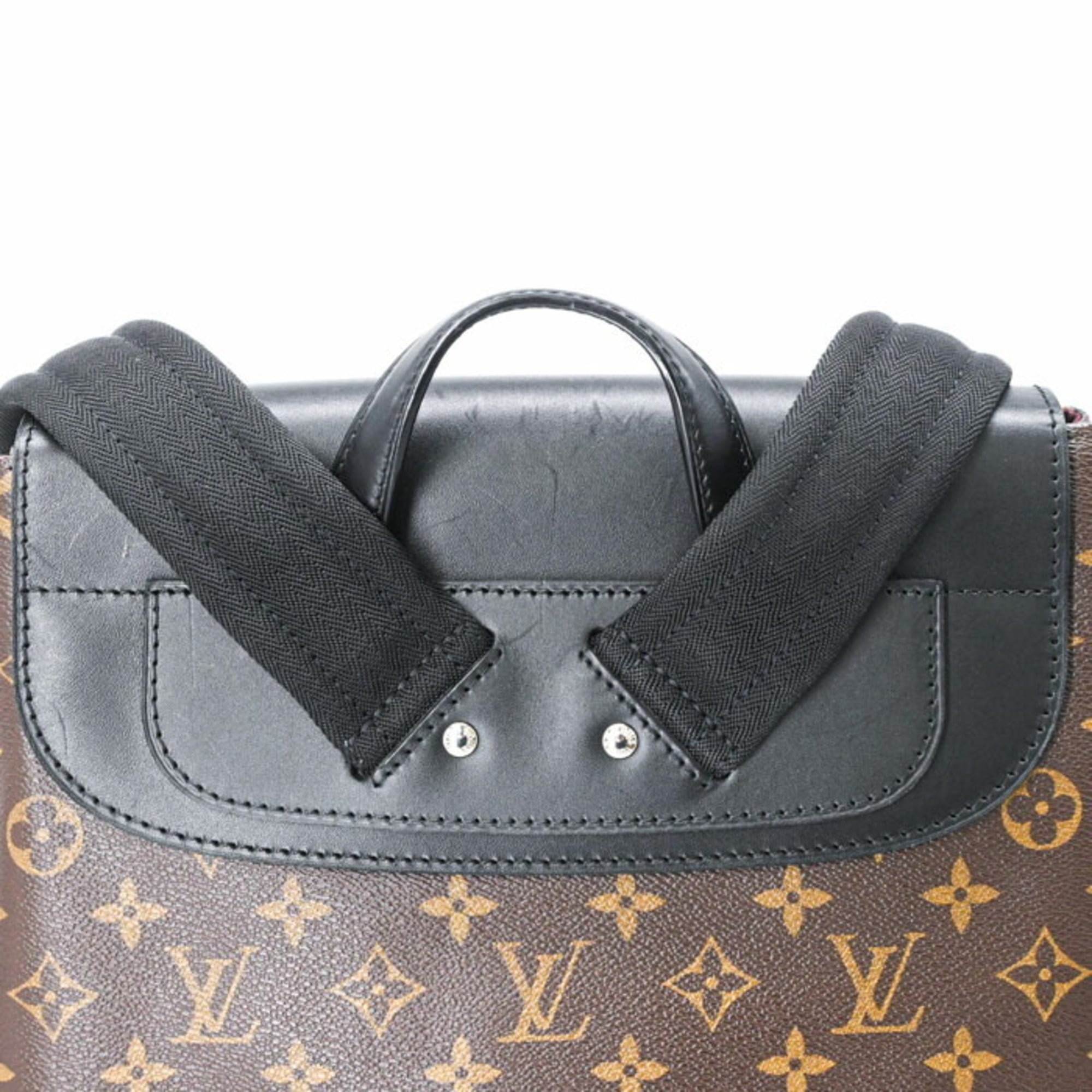 Louis Vuitton Black Brown Monogram Monogram Leather Backpack