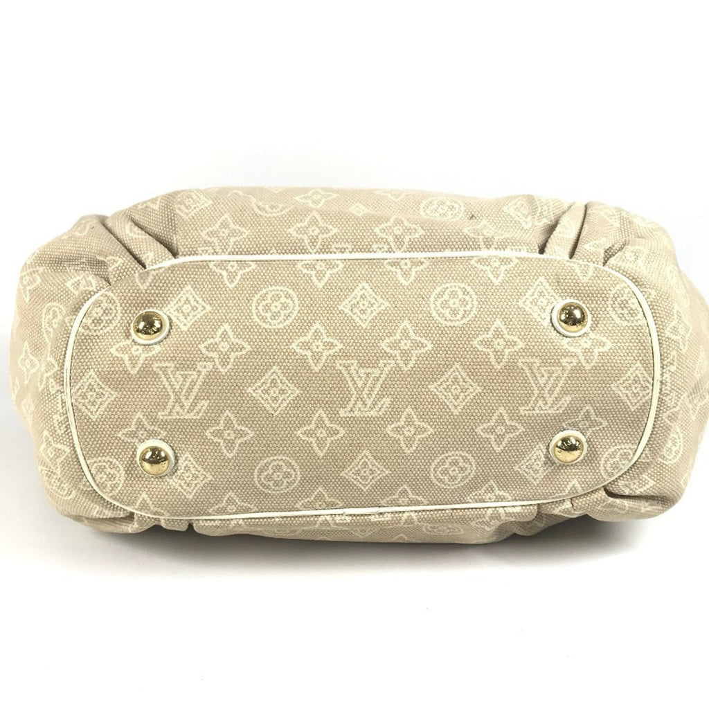 Louis Vuitton Beige White Canvas Leather Shoulder Bag Tote Bag