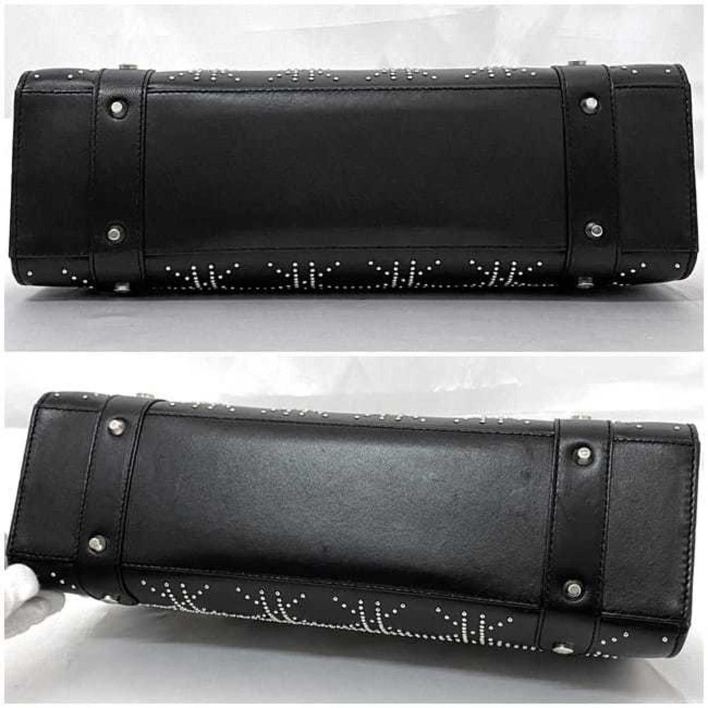 Christian Dior Black Leather Handbag Shoulder Bag (Pre-Owned)