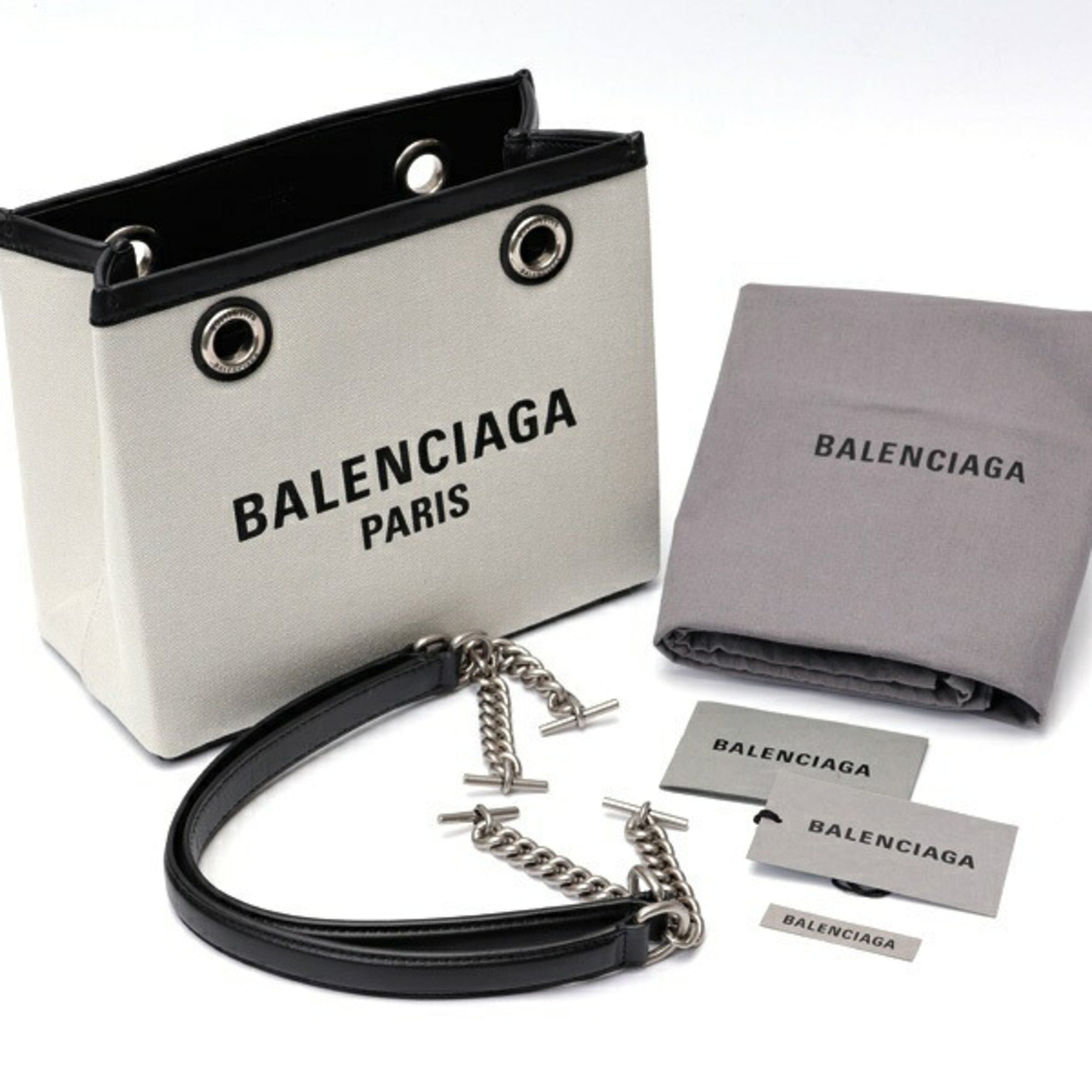 Balenciaga Black Canvas Leather Tote