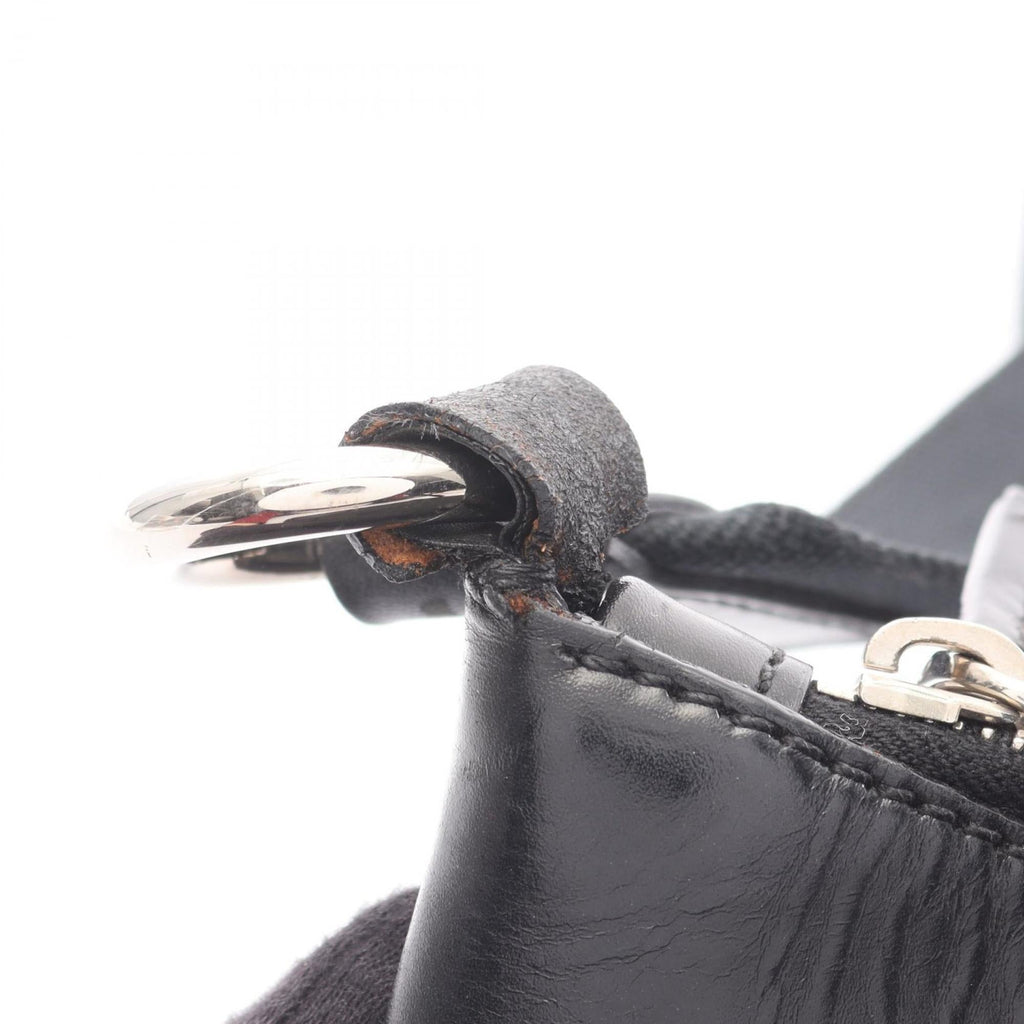 Prada Black Nylon Leather Shoulder Bag