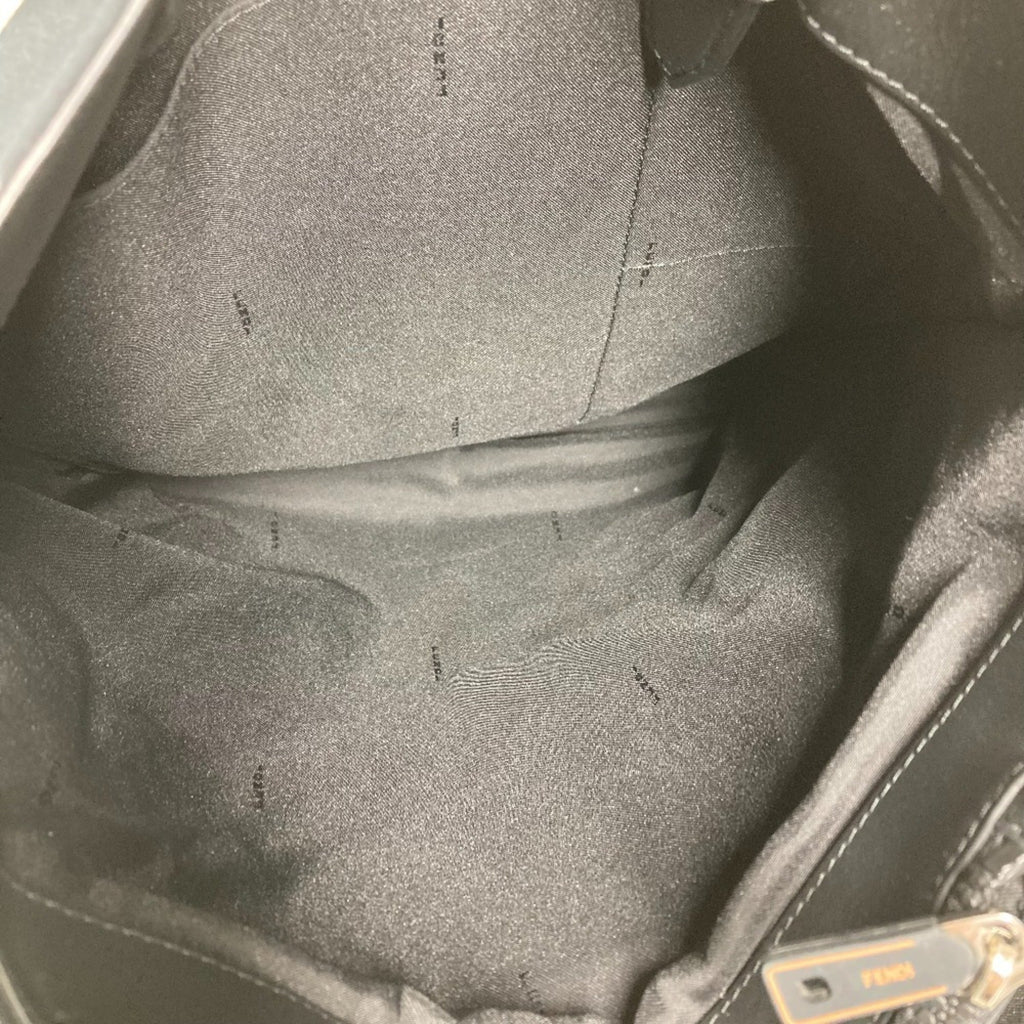 Fendi Black Brown Canvas Leather Shoulder Bag Tote Bag