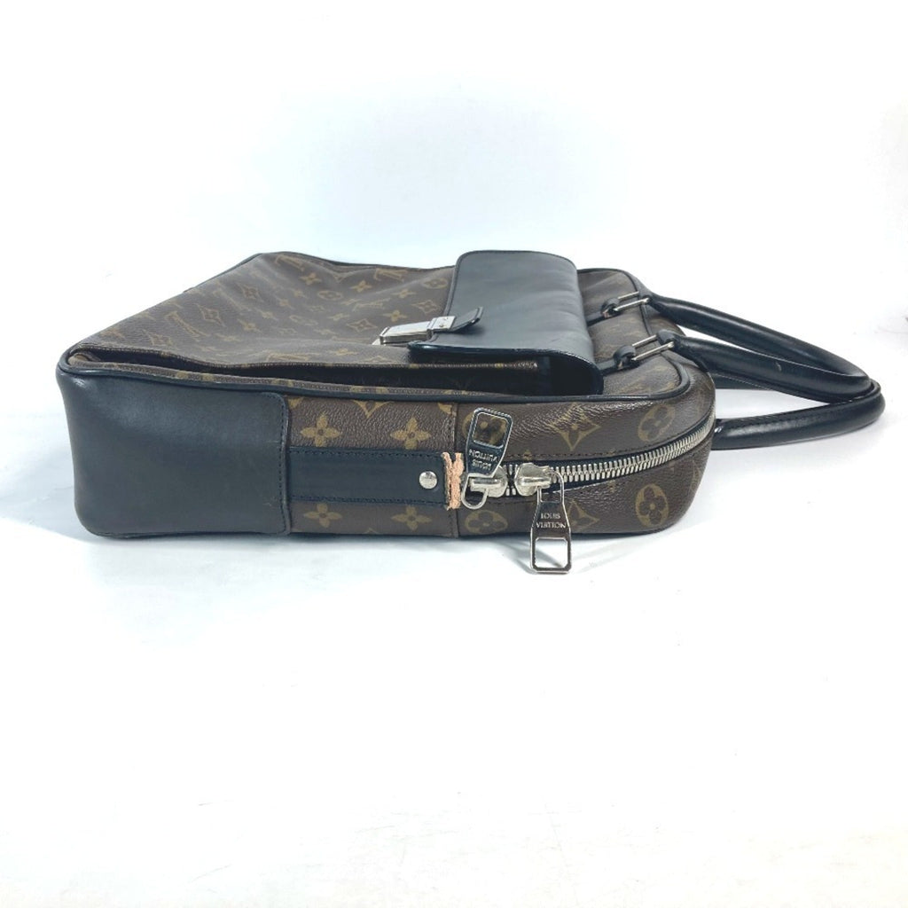 Louis Vuitton Black Brown Galle Monogram Leather Handbag