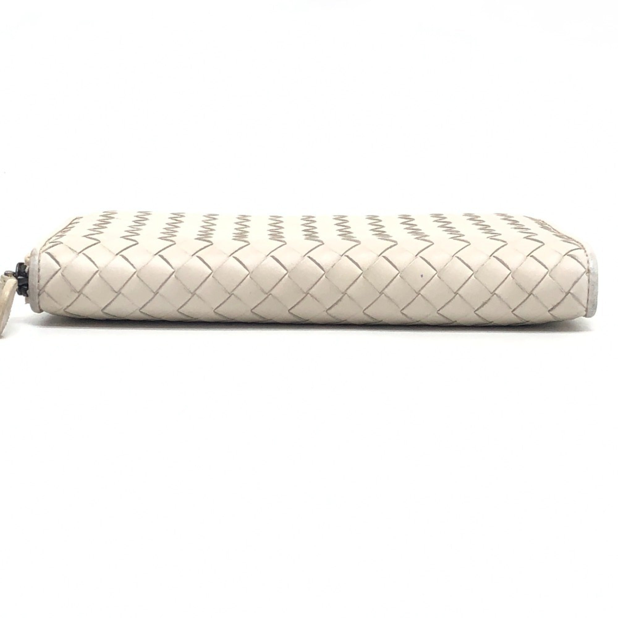 Bottega Veneta White Intrecciato Long Wallet (Bi-Fold)