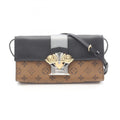 Louis Vuitton Black Brown Coated Canvas Pvc Leather Pochette Shoulder Bag