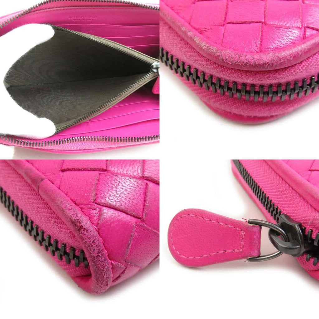 Bottega Veneta Pink Intrecciato Long Wallet (Bi-Fold)