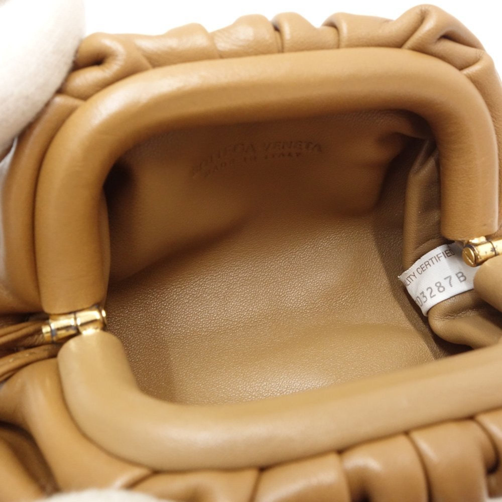 Bottega Veneta Brown Leather Pochette Pouch