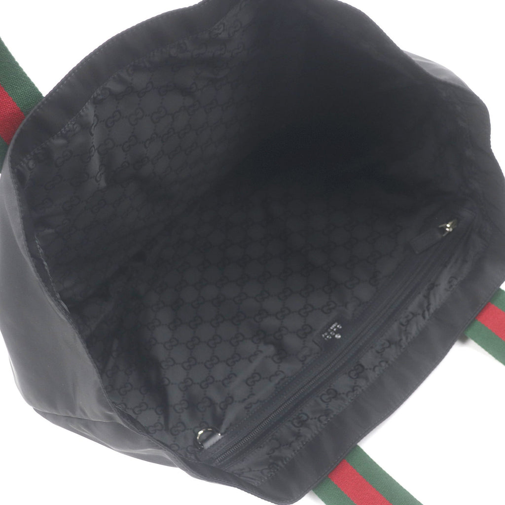 Gucci Sherry Line Black Nylon Tote Bag (Pre-Owned)