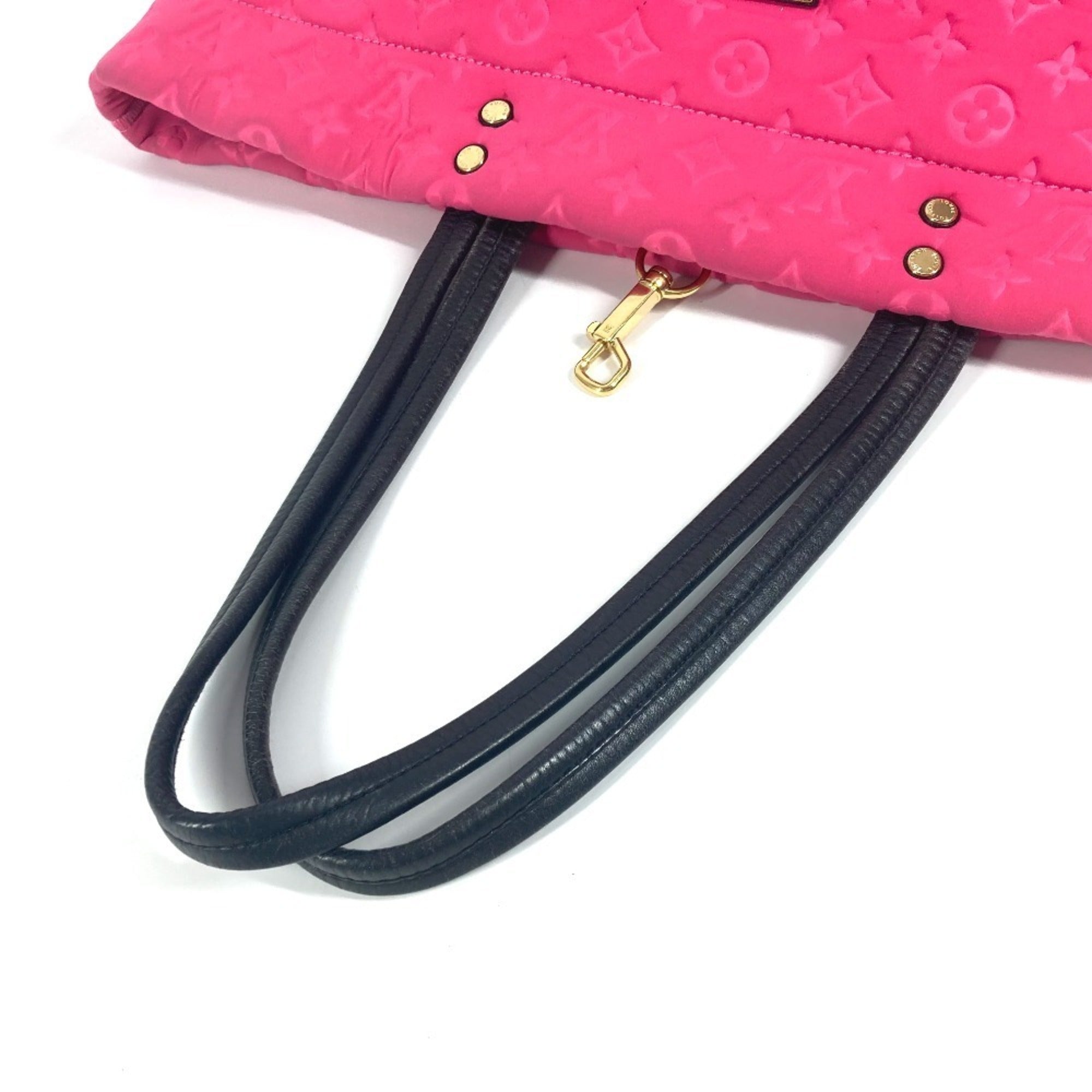 Louis Vuitton Black Pink Microfiber Shoulder Bag Tote Bag