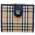 Burberry Beige Black Canvas Leather Wallet (Bi-Fold)