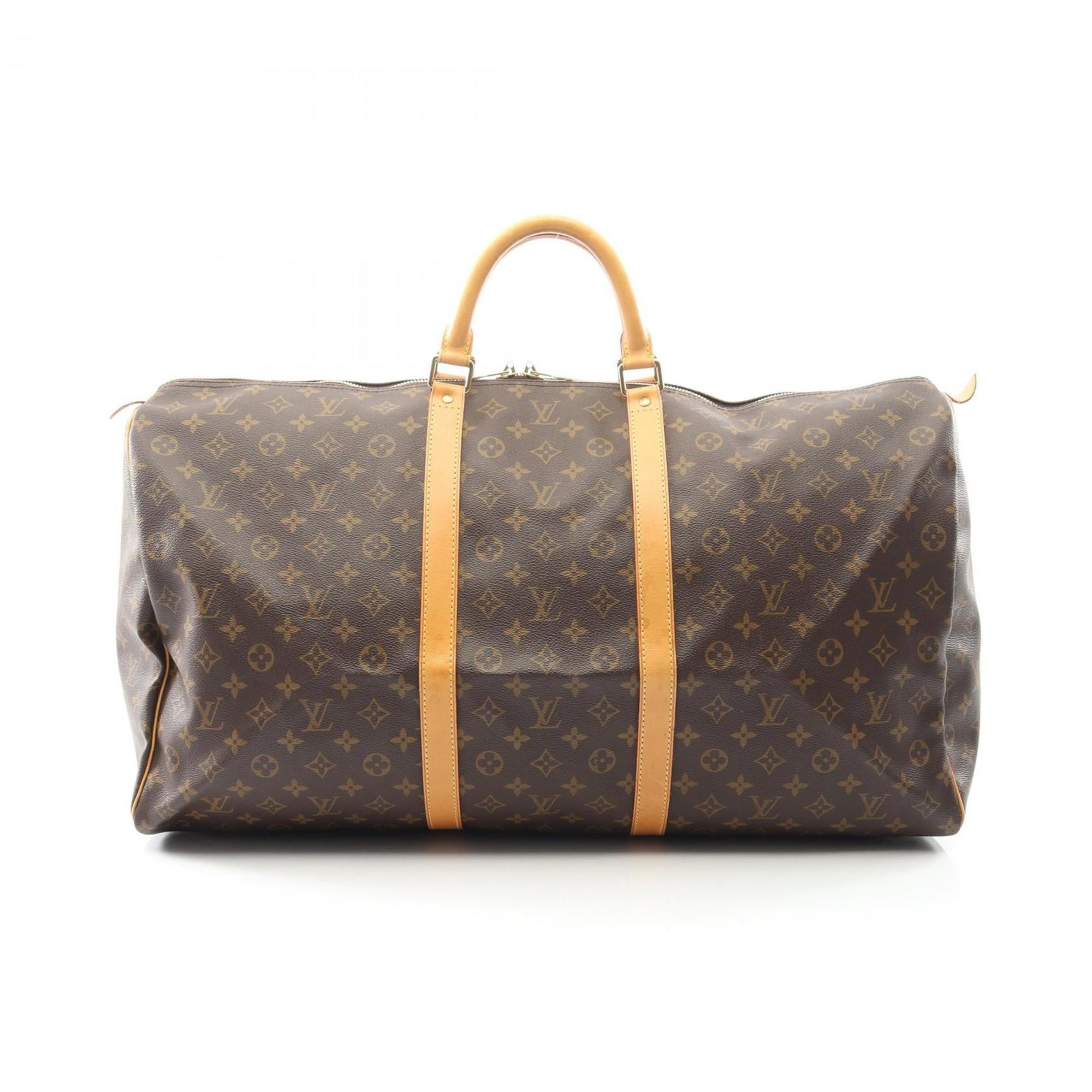 Louis Vuitton Brown Monogram Coated Canvas Leather Boston Bag