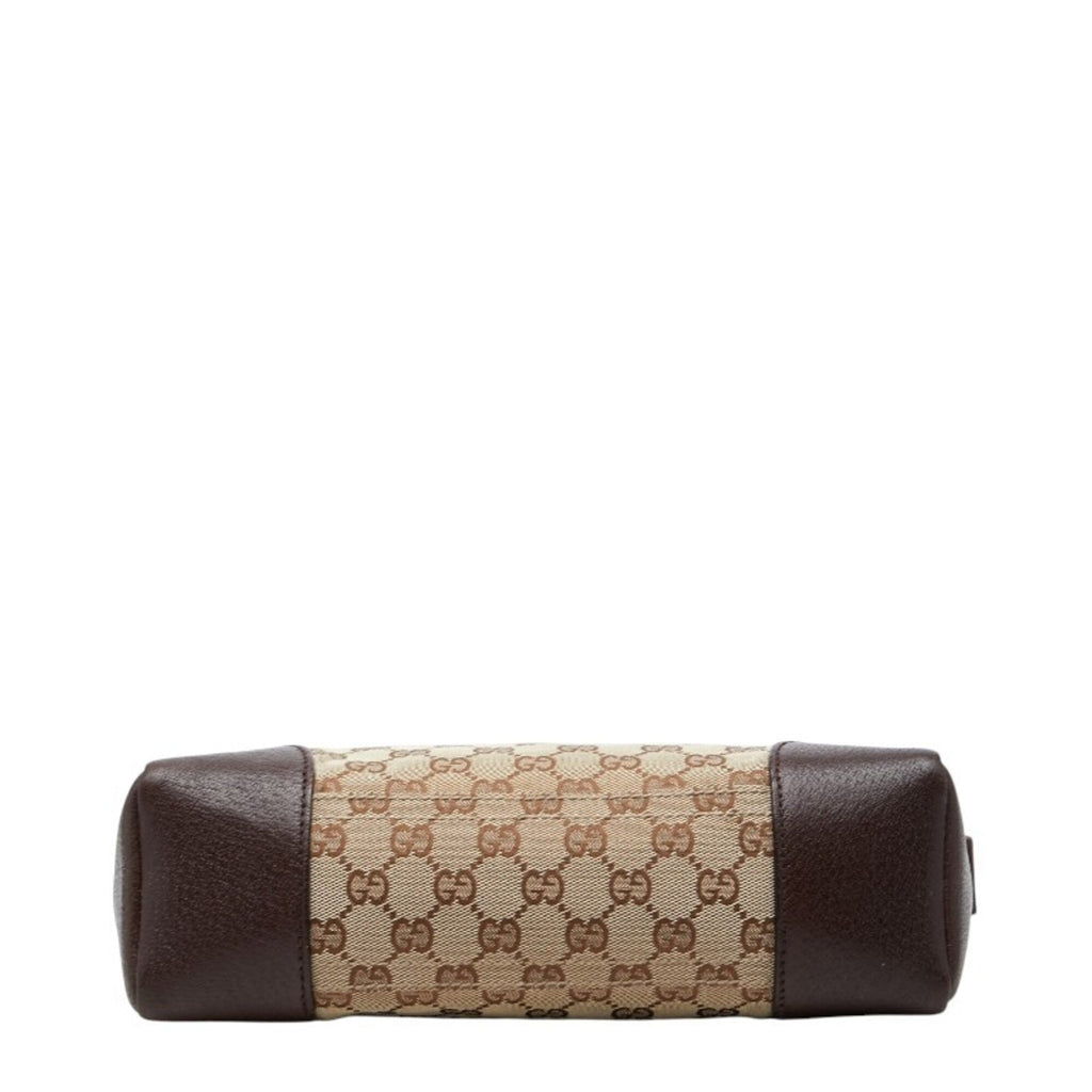 Gucci Brown Canvas Leather Shoulder Bag (Pre-Owned)