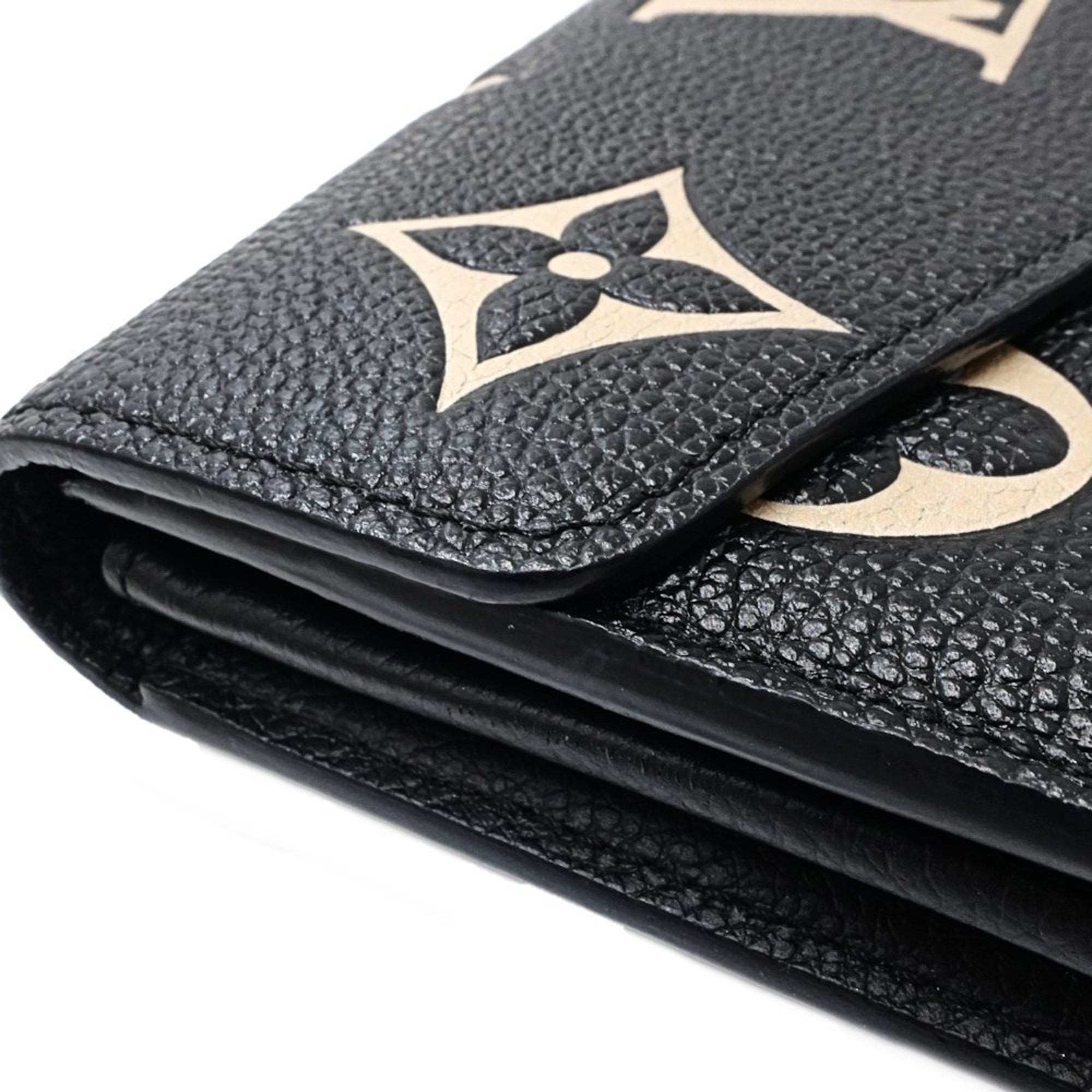 Louis Vuitton Beige Black Monogram Empreinte Long Wallet