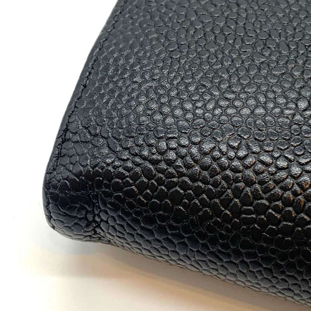 Chanel Black Grained Calfskin Wallet (Bi-Fold)