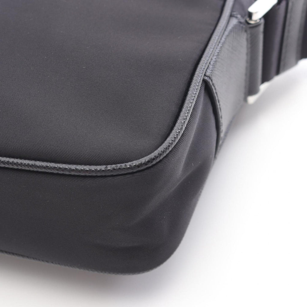 Prada Black Nylon Leather Shoulder Bag