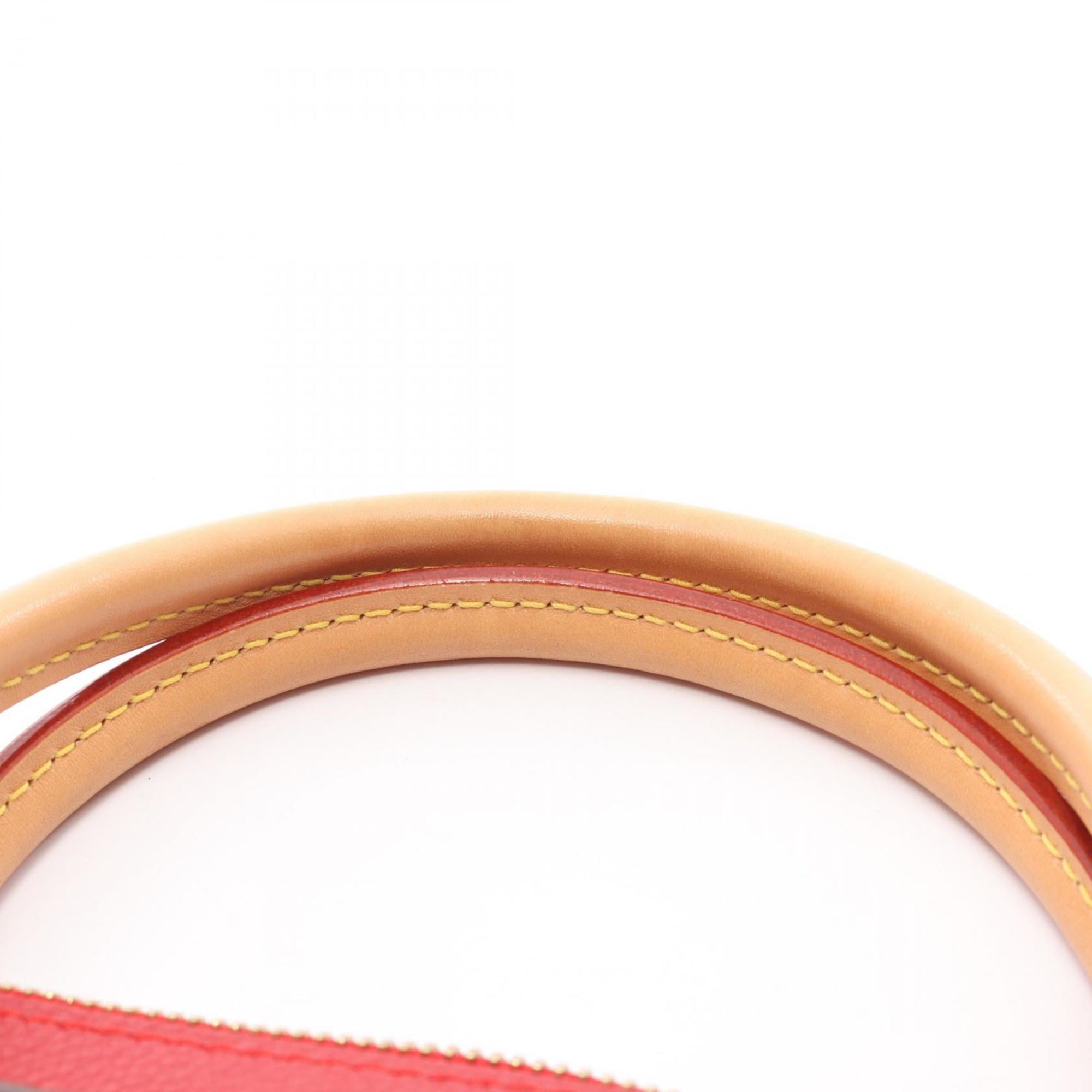 Louis Vuitton Brown Cerise Red Color Coated Canvas Leather Handbag