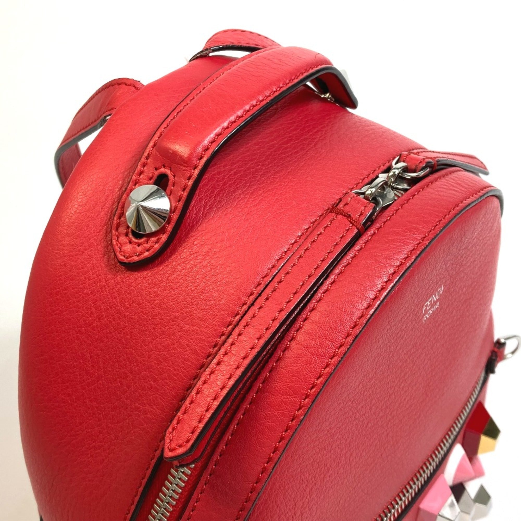 Fendi Red Leather Backpack