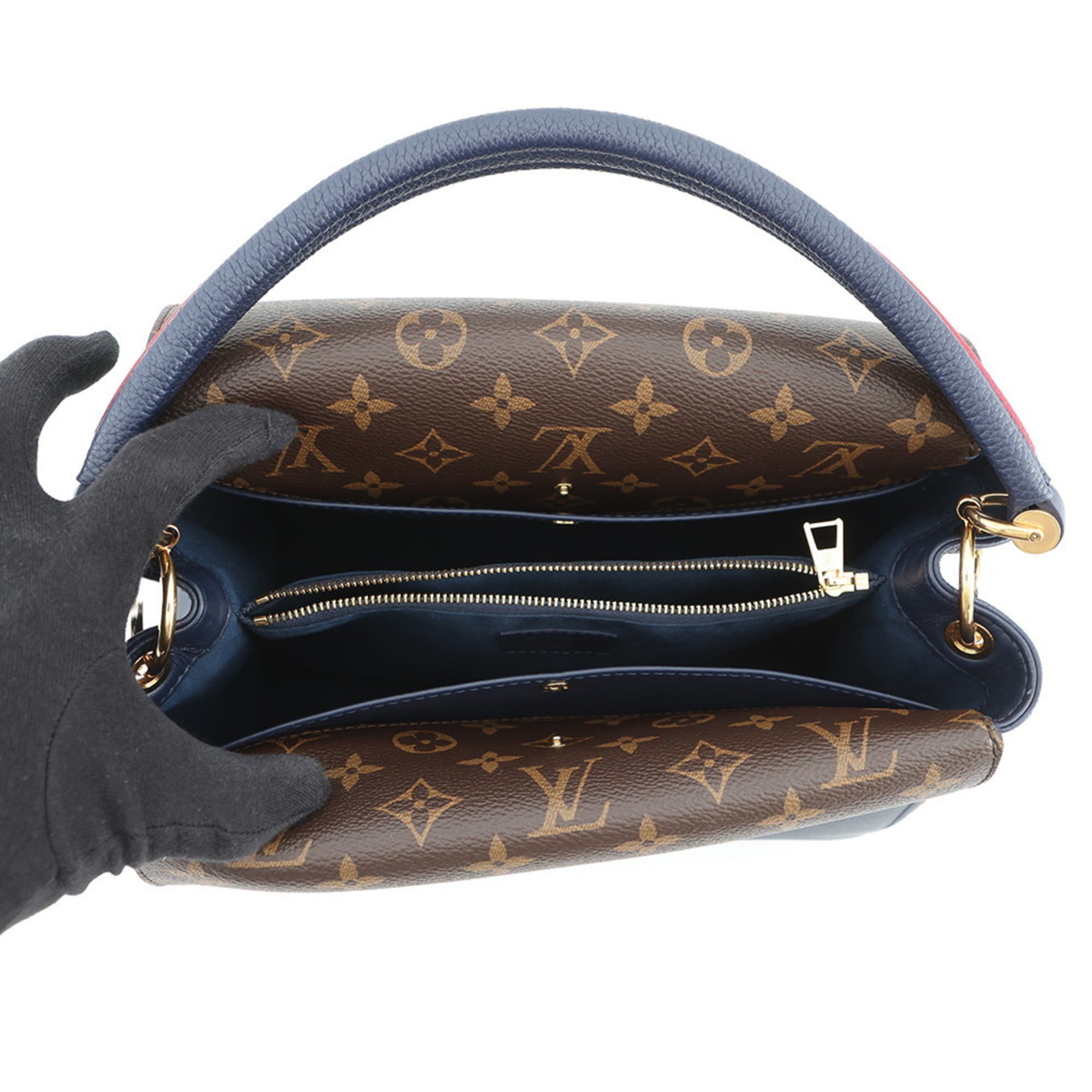 Louis Vuitton Monogram Navy Blue Leather Handbag