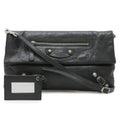 Balenciaga Giant Dark Gray Leather Clutch Bag Shoulder