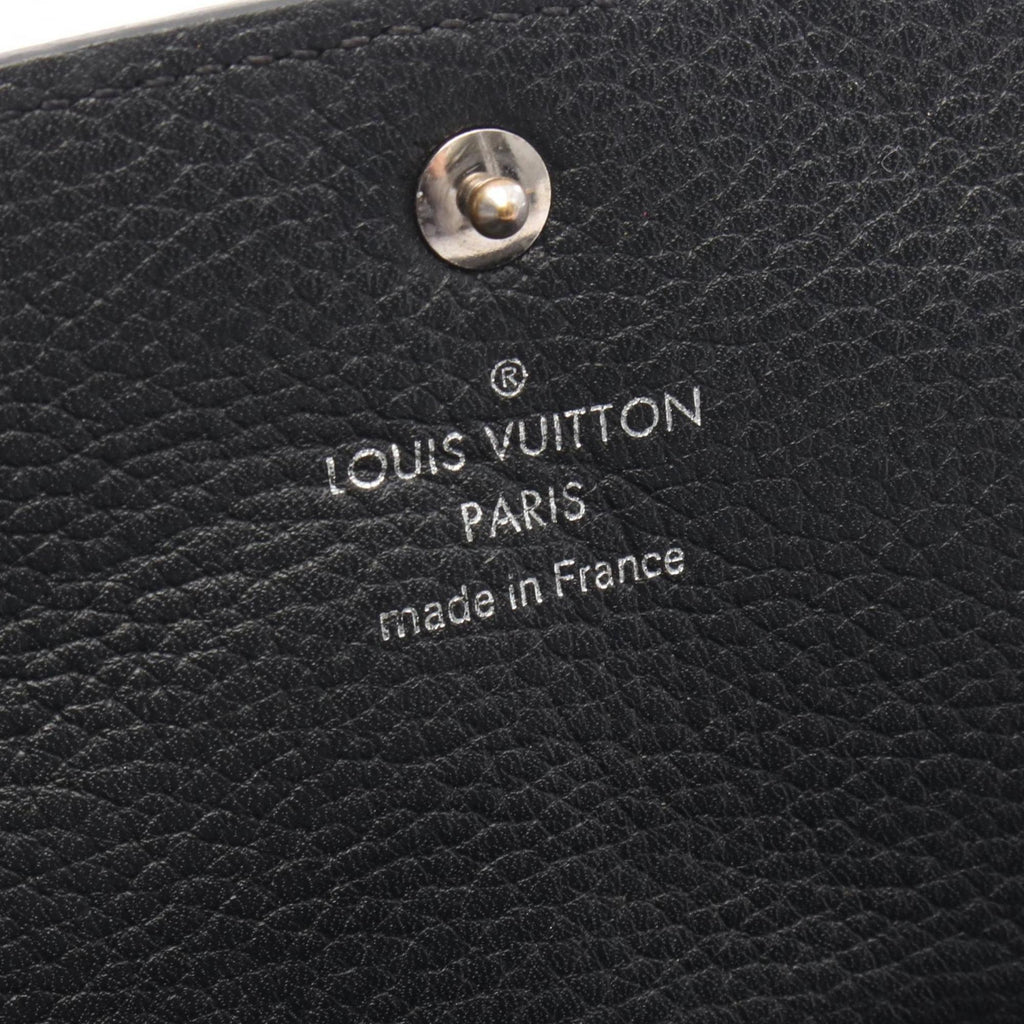 Louis Vuitton Black Noir Mahina Leather Leather Long Wallet