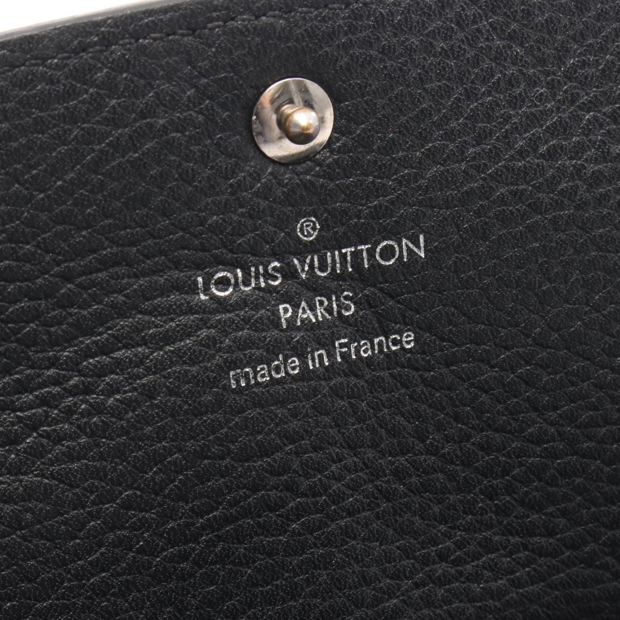 Louis Vuitton Black Noir Mahina Leather Leather Long Wallet