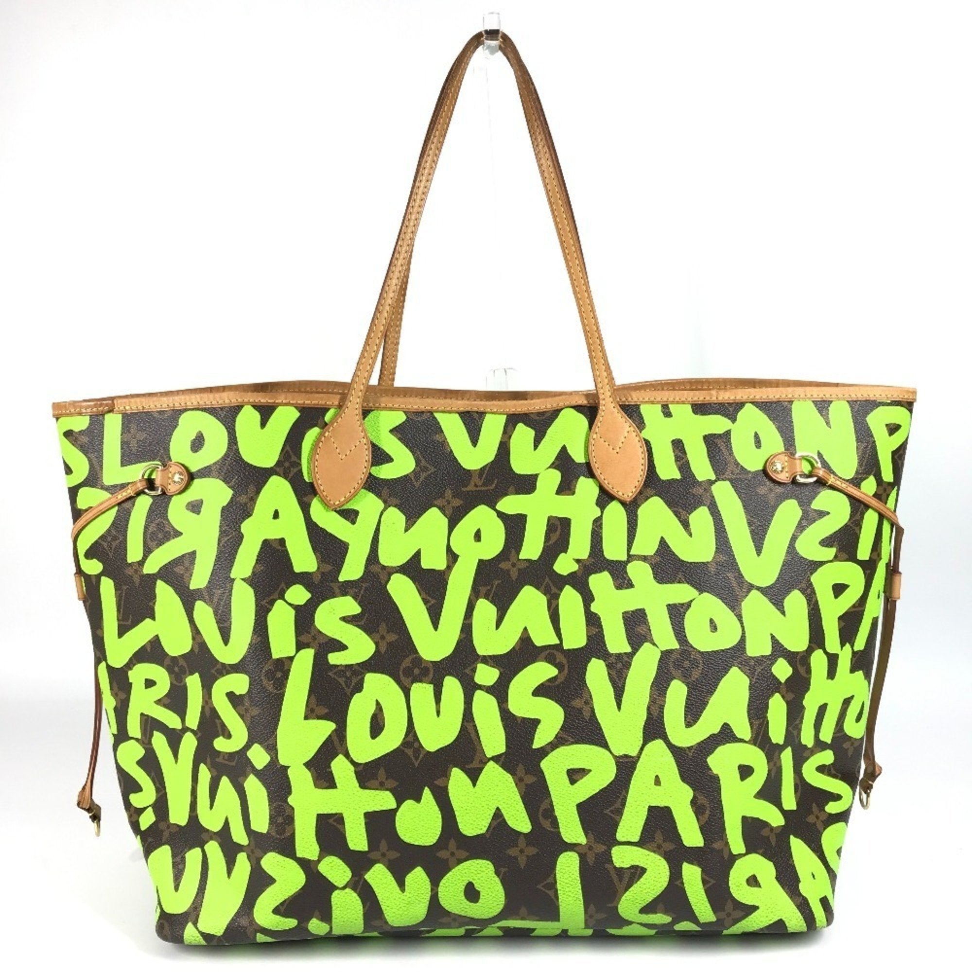 Louis Vuitton Brown Green Vert Monogram Graffiti Shoulder Bag Tote Bag