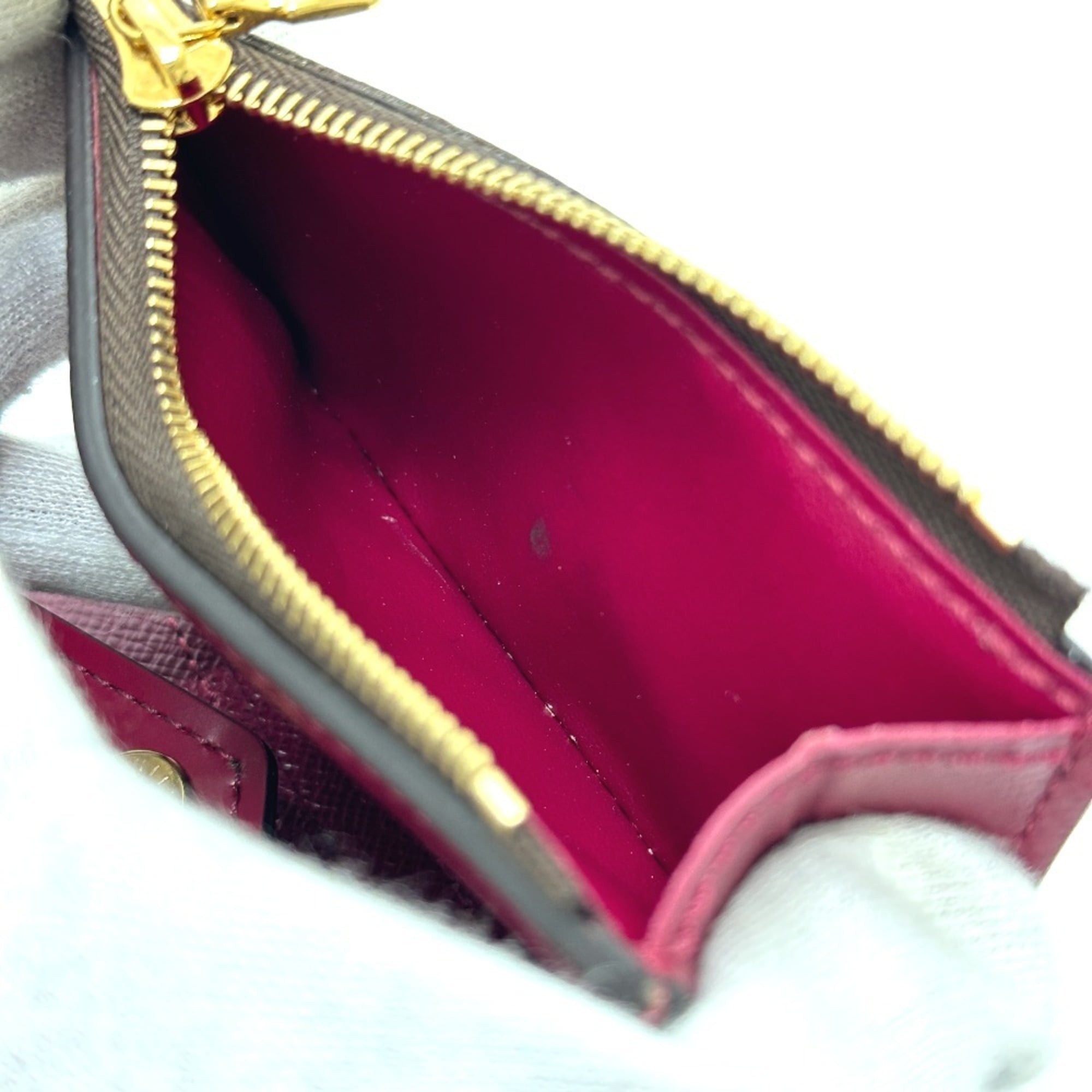 Louis Vuitton Monogram Brown Fuchsia Monogram Wallet (Tri-Fold)