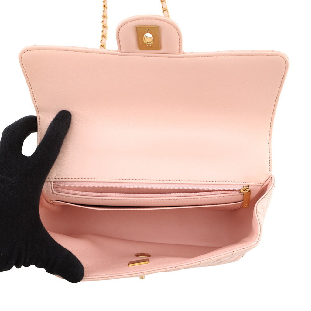 Chanel Light Pink Leather Handbag Shoulder Bag