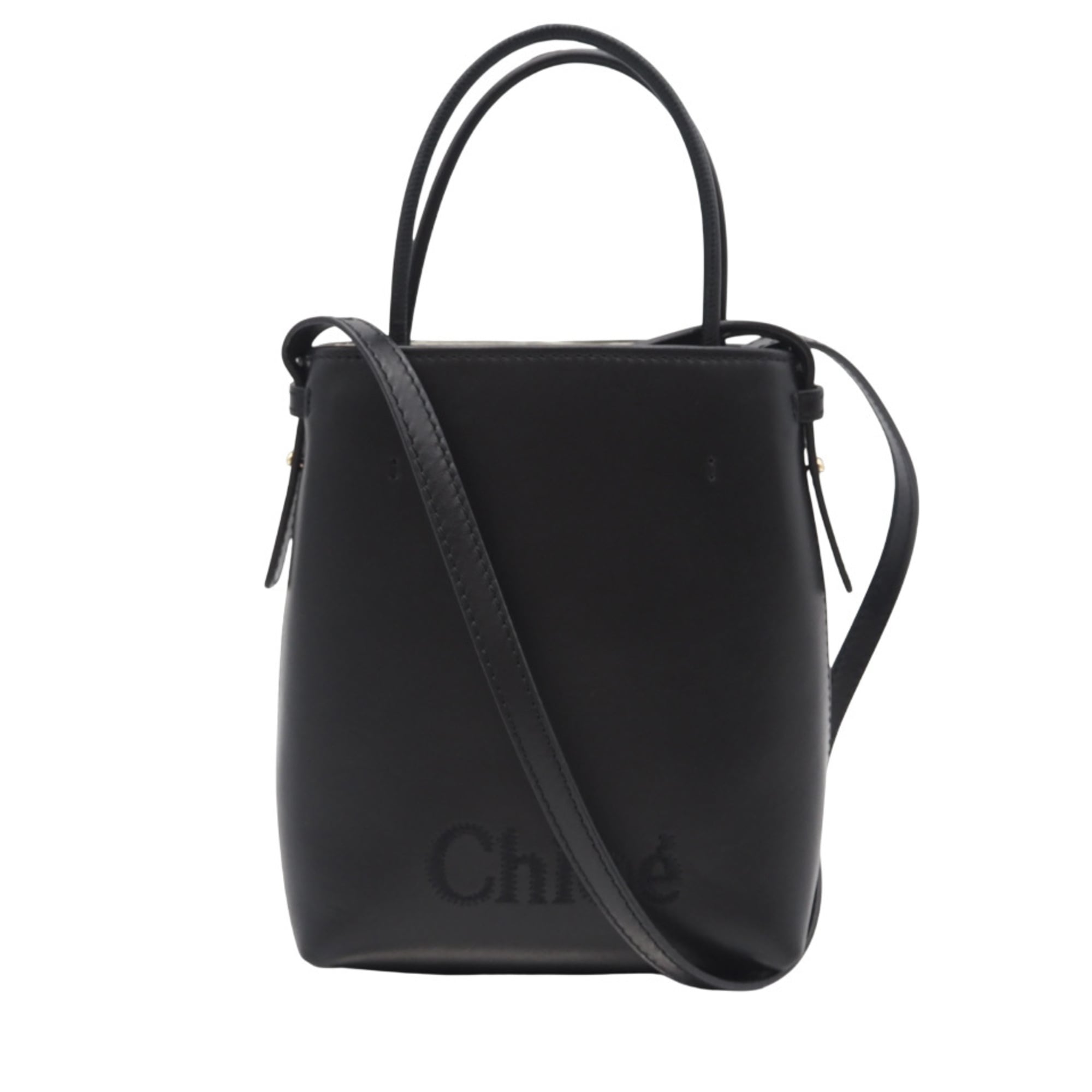 Chloé Black Leather Handbag Shoulder Bag (Pre-Owned)