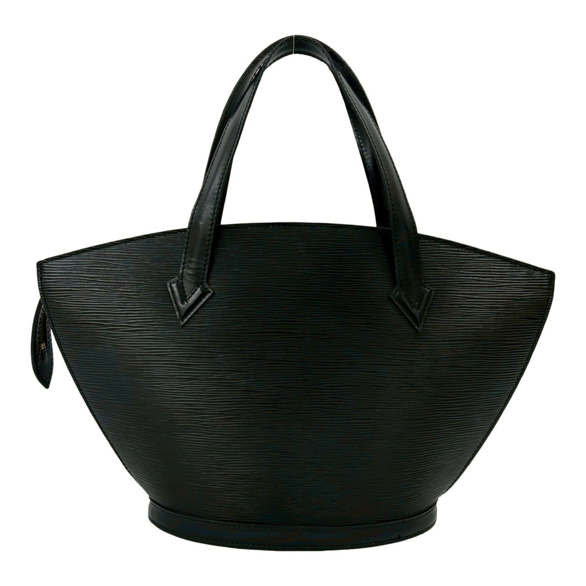 Louis Vuitton Black Leather Handbag Tote Bag