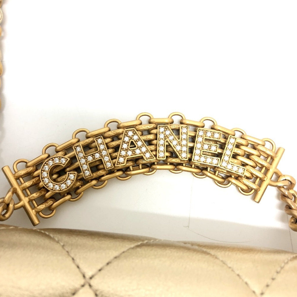 Chanel Matelasse Gold Leather Handbag Shoulder Bag