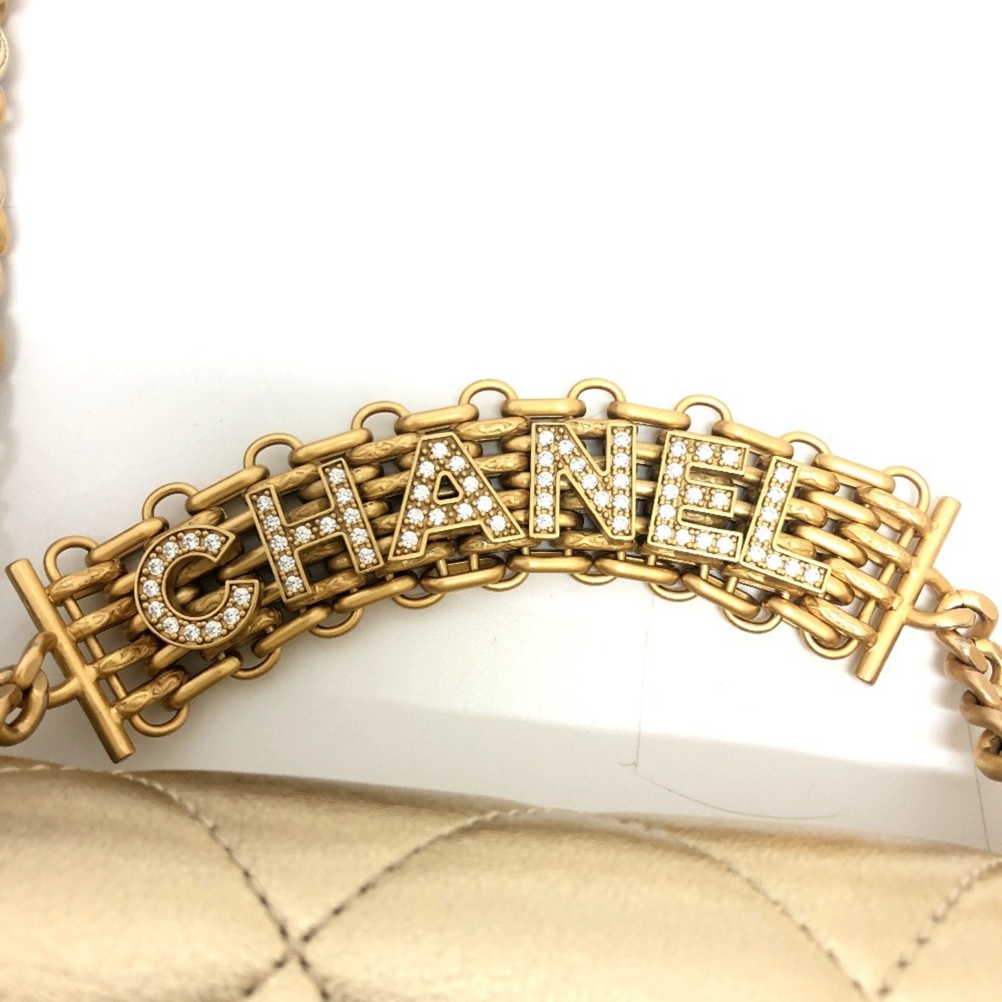 Chanel Matelasse Gold Leather Handbag Shoulder Bag