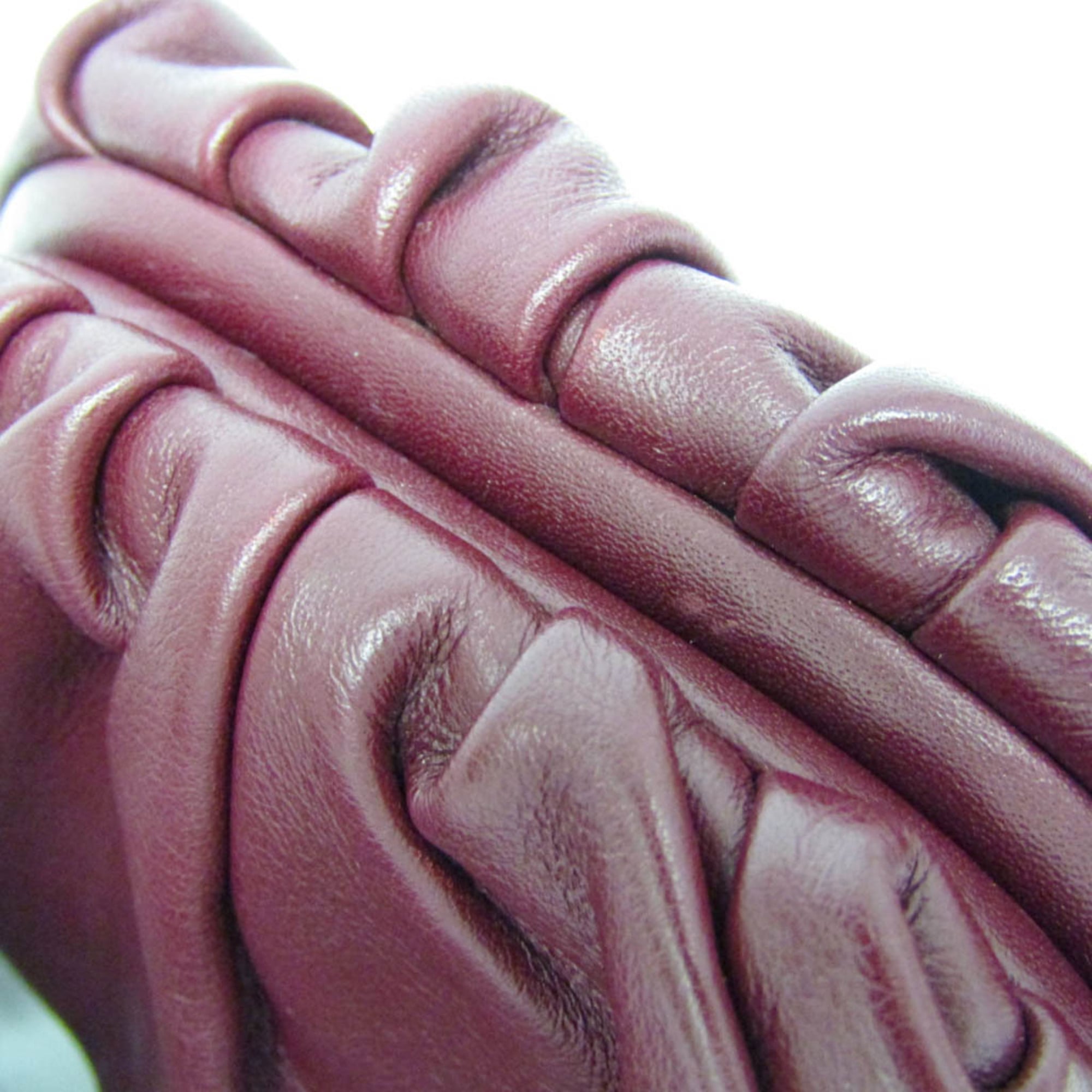 Bottega Veneta The Pouch Leather Burgundy Leather Clutche & Pouche Bag