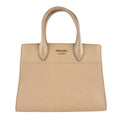 Prada Beige Ivory Leather Handbag Shoulder Bag