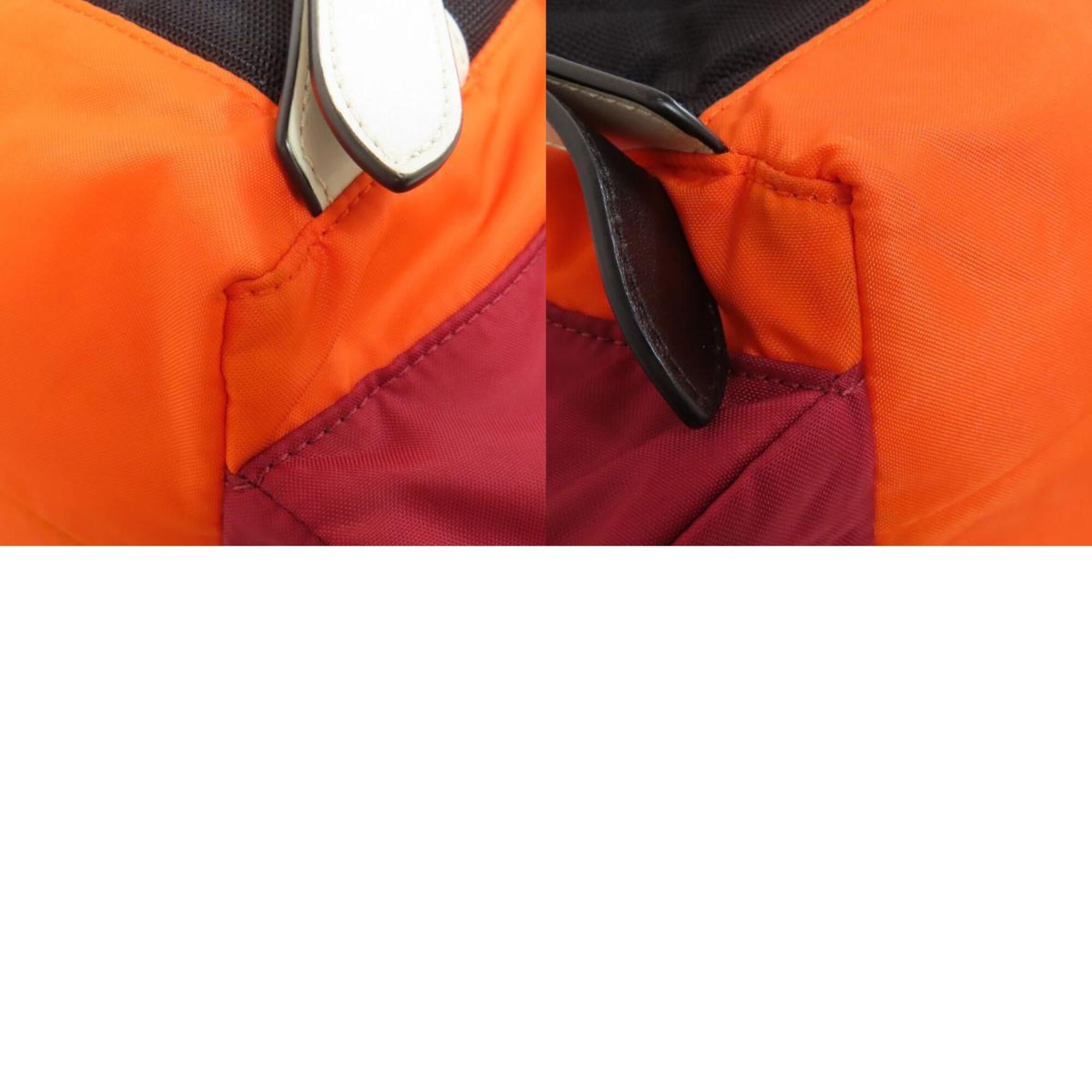 Burberry Orange Red Color Nylon Backpack